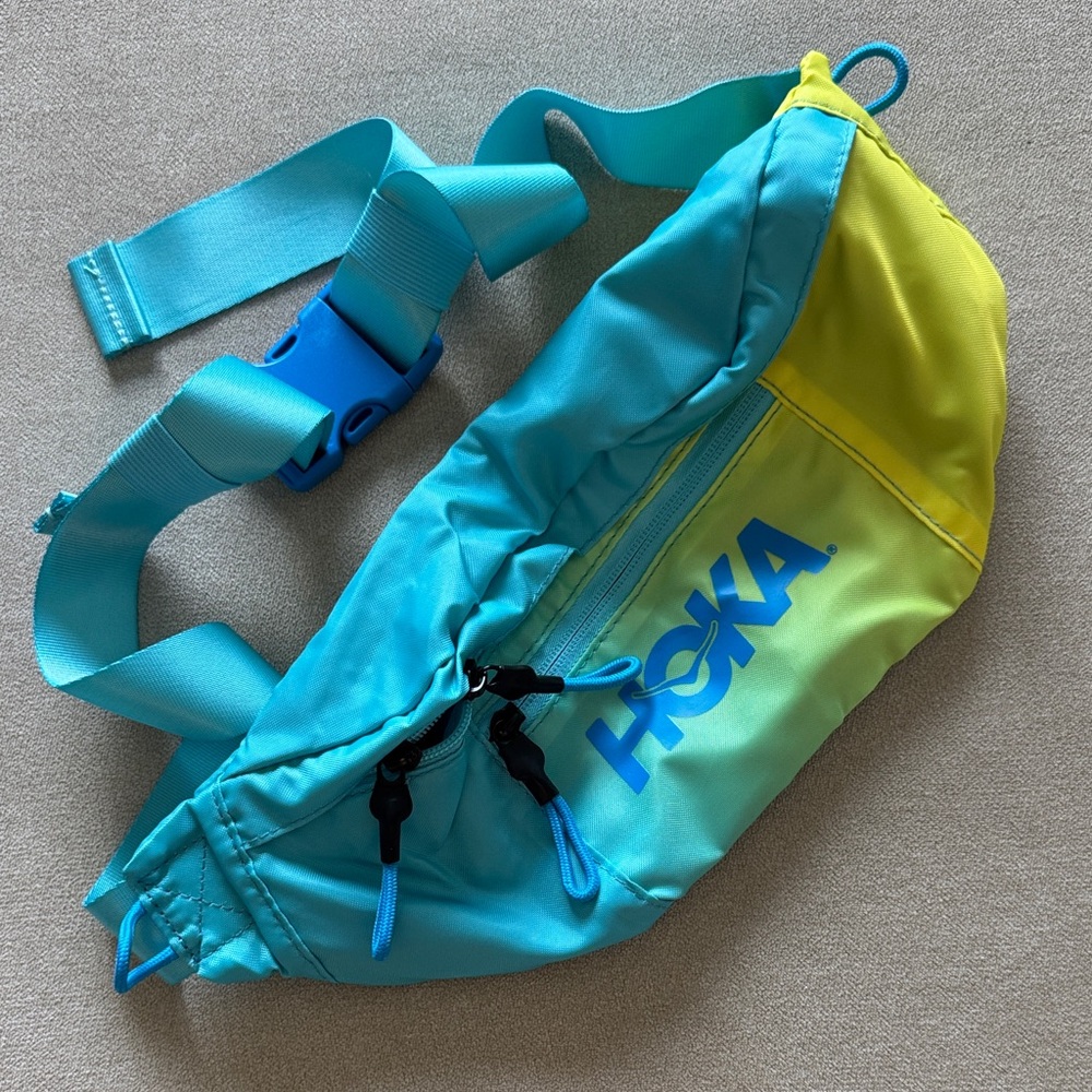 Hoka Turquoise and Yellow Waist Pack